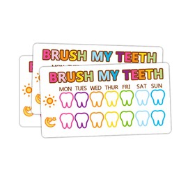 50 Pcs Brush My Teeth Reward Cards,Educational Teeth Brushing Chart,Teeth Brushing Weekly Tracker Behavior Finish Cards (2x3.5 Inch)