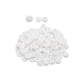 Plastic Snap Snap Handicraft White Round Matte T5 Set of 100 -A49