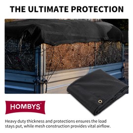 HOMBYS Black 7x22 ft Dump Trailer Truck Mesh Tarp with Grommets,Heavy Duty Mesh Tarp, Opening Shade Trailer Tarp for Truck Bed Cover