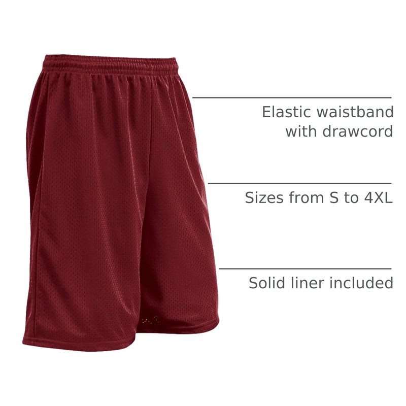 Champro Diesel 9" Inseam Polyester Short, Adult Small, Cardinal