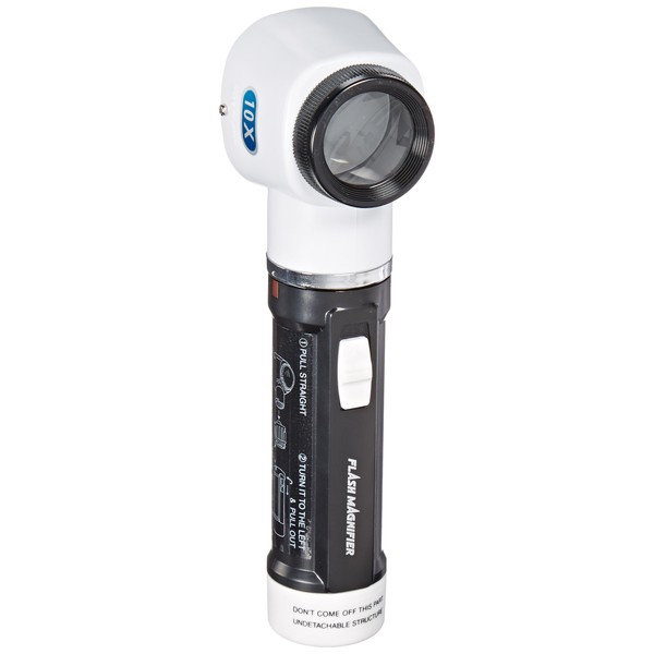 Donegan V980-10 Flashlight Magnifier with Measurement Scale Lens, 10x Magnification, 30mm Lens Diameter