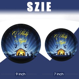 HABDJILTY 48pc O Holy Night Nativity Jesus Plates - Christmas Decorations