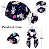 Bouffant Scrub Caps Women with Bow,Cartoon Cat Blue Pattern Surgical