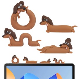 4 PCS Mini Dachshund Figurines Desk Accessories - Cute Funny Sausage Dog Decorations for Computer Monitor, Car Dashboard & Office Desk, Small Resin Dog Decor Set for Aesthetic Workspace Gif (4)