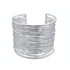 T Waikikaku Coil Women's Wide Silver Casual Accessory Bangle, Zinc,