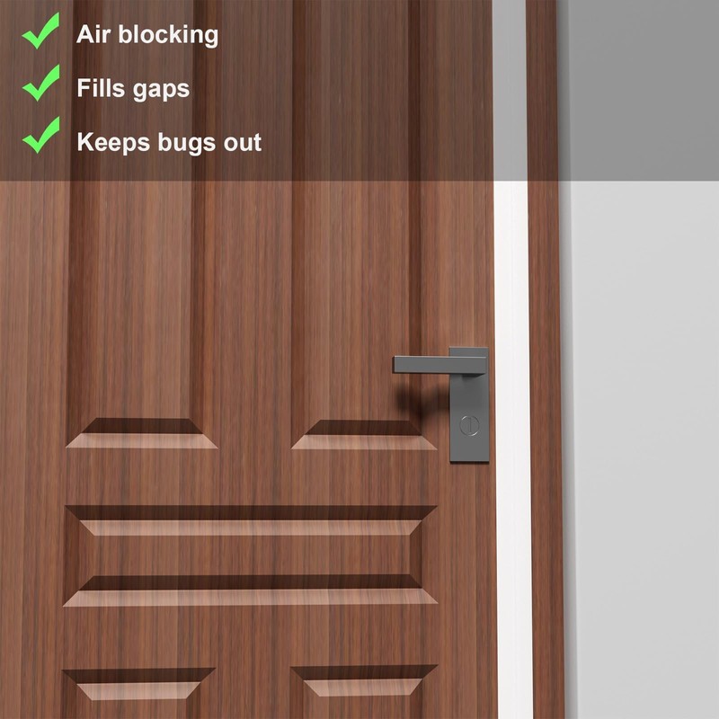 Elvone T-Shaped Door Draft Stopper, 1.97 in x 20 Ft