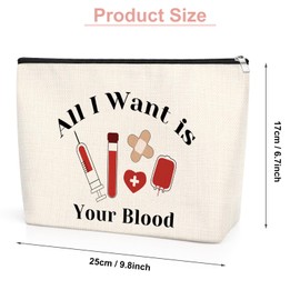 Phlebotomy Gifts for Women Funny Nurses Makeup Bag Phlebotomist Nurse Gifts for Colleague Certified Phlebotomy Technician Gifts Travel Cosmetic Pouch Hematologist Presents Zipper Pouch