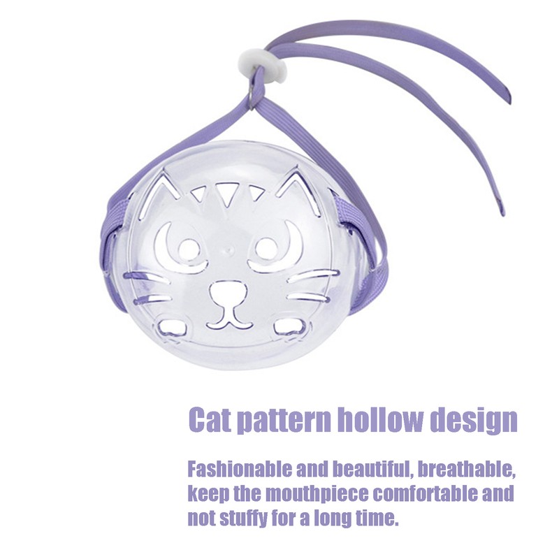 3pcs Cat Dog Muzzle AntiBite Cat Mouth Cover Breathable Transparent