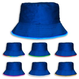 Original Light Up Bucket Hat - Futuristic Neon Rave Accessory & Festival Outfit - LED Bucket Hat for Men and Women (Blue, GEN2)