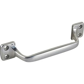 OBF Grimme 08 4903 48 Drawer Handle Ancha, Width 148 mm, Height 30 mm, Furniture Handle, Polished Aluminium, Silver