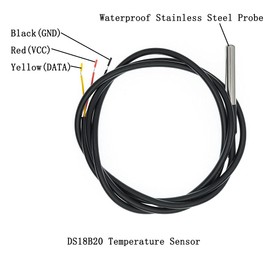 2 Pack Temperature Sensor Module Kit with Waterproof Stainless Steel Probe, Temperature Sensor Chip for Arduino and Raspberry Pi