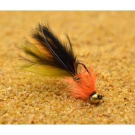 6 Ct - Tungsten Micro Thin Mint Wooly Bugger Jig Head Fly - Euro nymph - Hanak Hook (Hook #14)