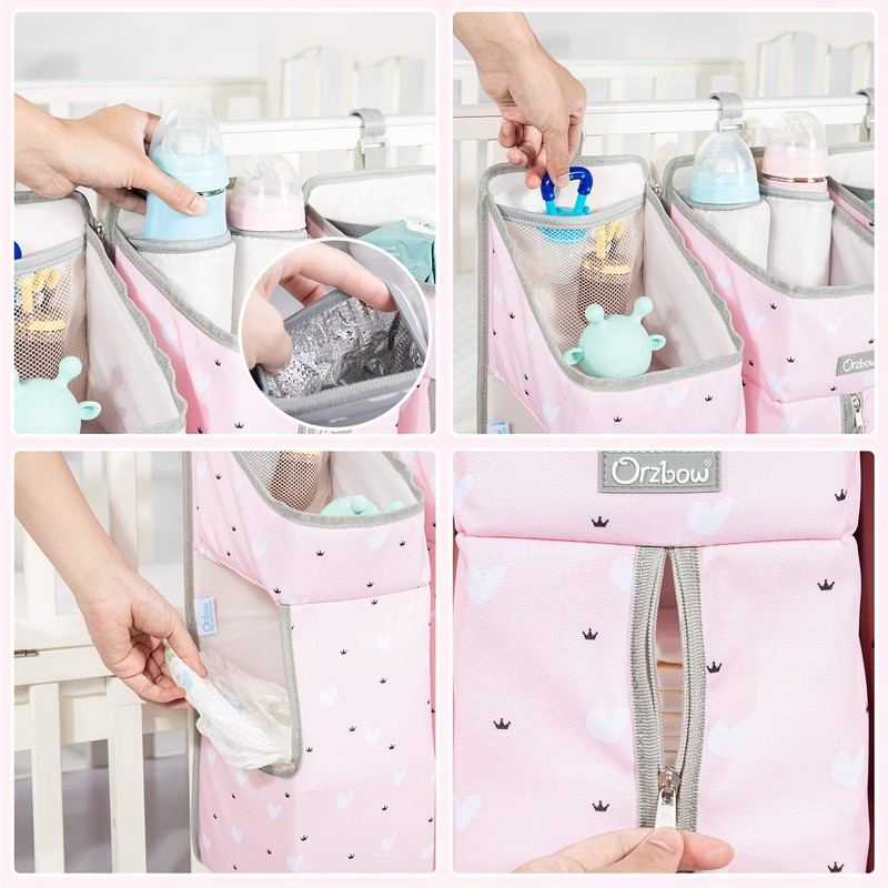Orzbow 3-in-1 Hanging Diaper Caddy Organizer for Changing Table, Nursery