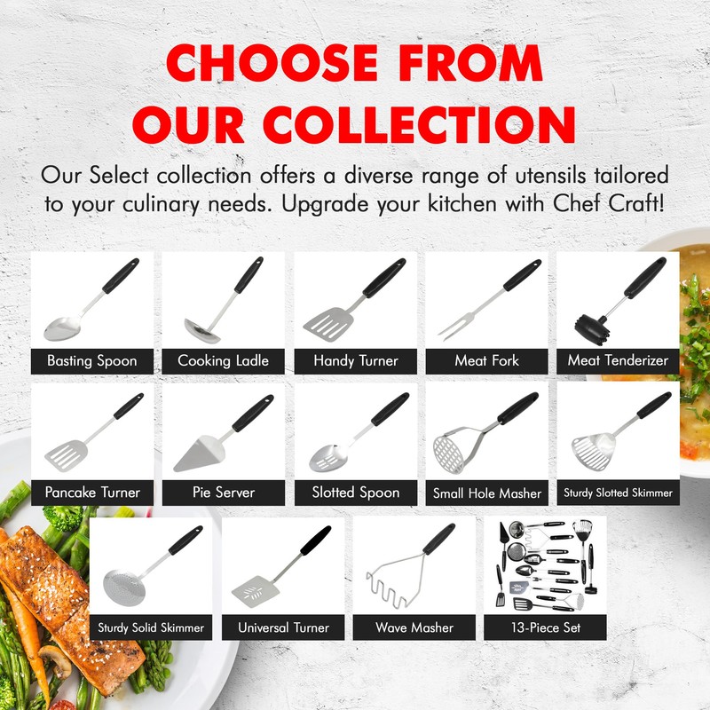 Chef Craft Select Meat Cooking Fork, 13 inch, Stainless Steel