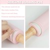 Silicone Rolling Pin for Baking,15inch Pastry Dough Roller with Wooden