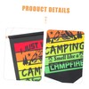 Kisangel 4pcs Camping Welcome Flag Triangle Bunting Flags Outdoor Decor
