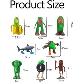 fufupaw Pack of 8 Brain Red Figures, Funny Italian Brain Red Collectible Figures for Children and Adults, Tralalero Tralala Toy Figures, Perfect Desk Decoration for Gaming Fans from 6 Years