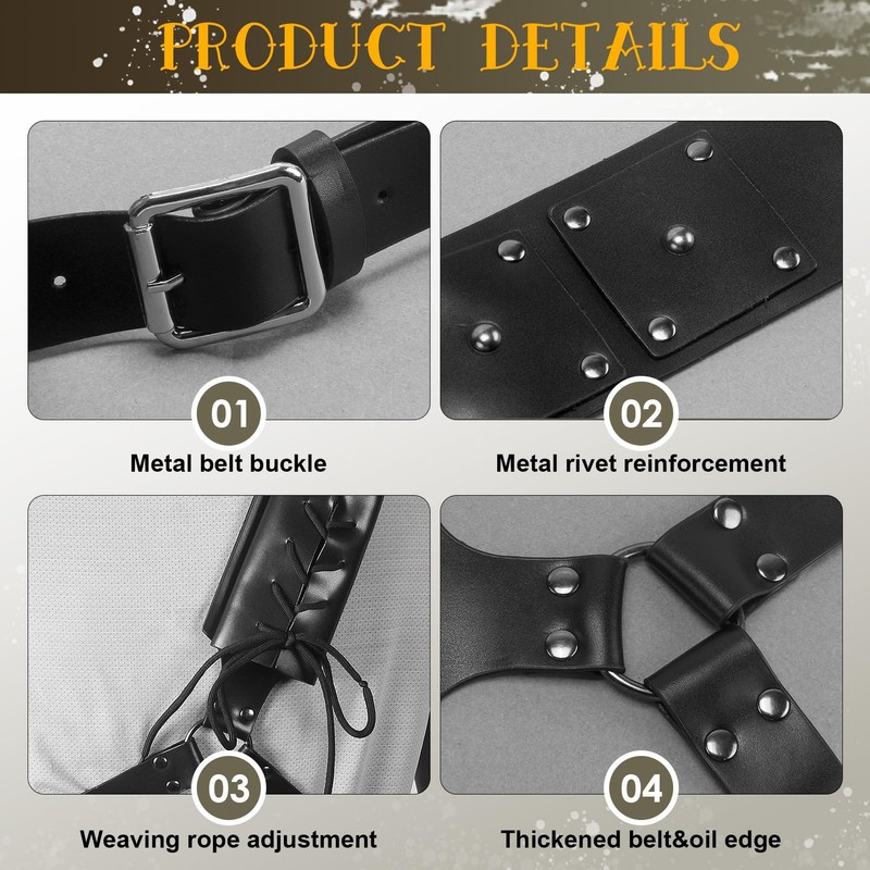 Medieval Leather Back Sword Frog Adjustable Sword Holster Renaissance Sword