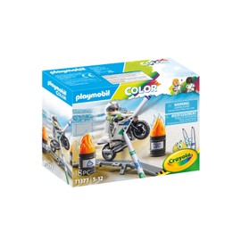 PLAYMOBIL Color 71377 Moto, diseño Creativo de vehículos con bolígrafos y Accesorios solubles en Agua para Realizar Acrobacias sorprendentes, Juguetes para niños a Partir de 5 años