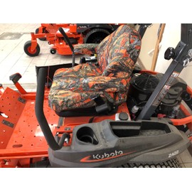 Durafit Seat Covers, Custom Fit Kubota Seat Cover for 2019 and Newer for KUBOTA Zero Turn Mowers ZD1011 Series in Orange Camo Waterproof Endura Fabric