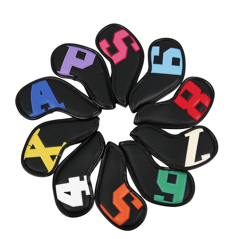 10PCS Iron Head Covers PU Leather Club Covers Waterproof Head