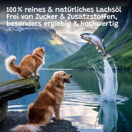 Miauff Salmon Oil for Dogs & Cats - Fish Oil with Omega-3 & -6 Fatty Acids (EPA & DHA) - Support for Skin, Fur & Vitality (500 ml)