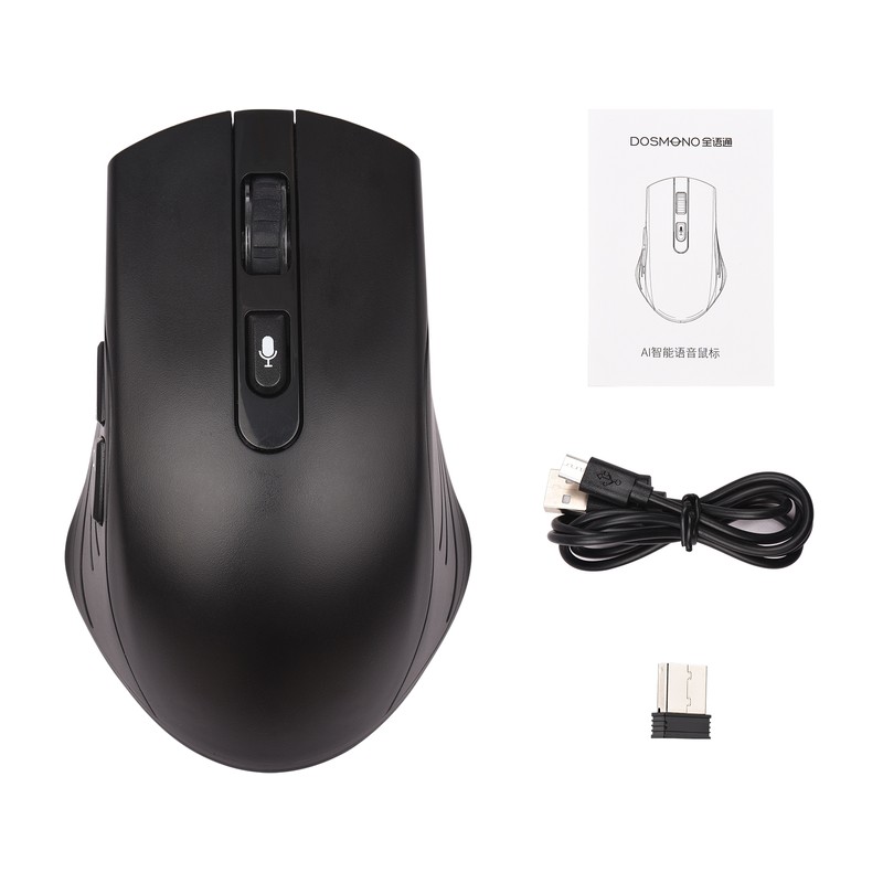 DOSMONO 2.4G Wireless Smart Voice Mouse Translator 6 Buttons for