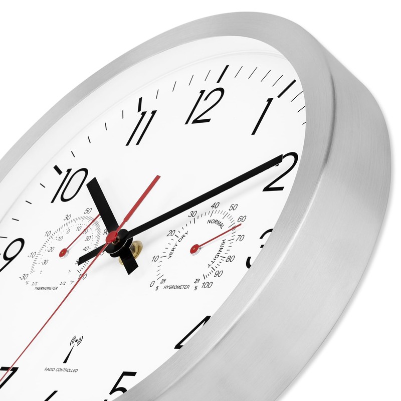 Foxtop Radio Wall Clock, Quartz Wall Clock with Temperature and