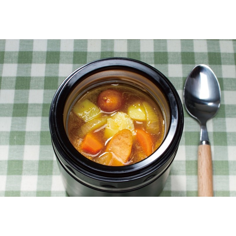 スケーター (skater) 保温 スープジャー 520ml 大容量 ダークウッド スープポット ランチジャー KLJFMC5