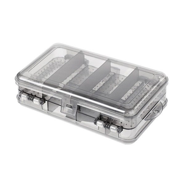 AKOAK 1 Pack Double Compartment Portable Jewelry Box Plastic Transparent