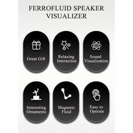 Ferrofluid Speaker Sound Visualizer, Magnetic Fluid Sound Pickup with Music Rhythm, Dancing Ferrofluid Symbiont in a Bottle Visual Desktop Ornament for Desktop Decoration