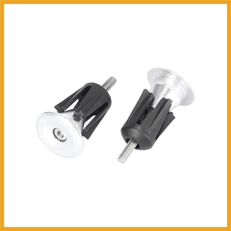 Partuto Pair Aluminum Alloy Bicycle Bike Handlebar End Plugs Silver