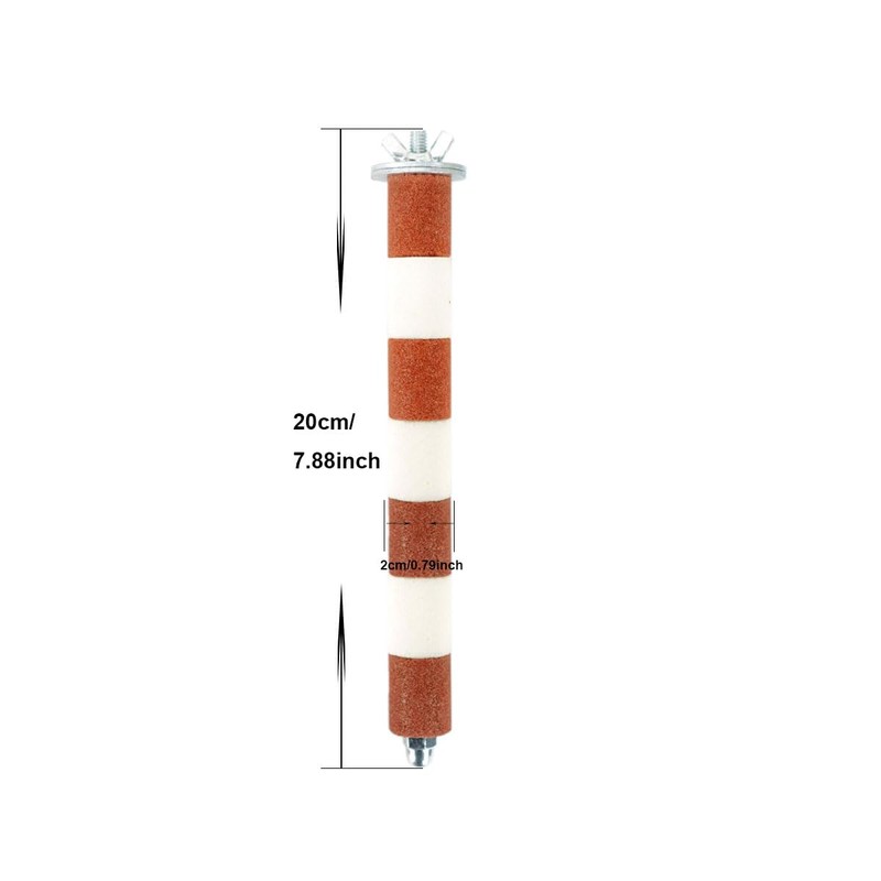Ceramic Claw Grinding Perch for Cockatiels & Small Birds, Removable