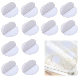 YUYAYOON 3cm 円形両面粘着固定テープ 白 12 セット 防水耐熱 布滑り止め粘着シール