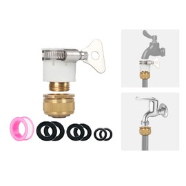 ATBEAMEN Round Mixer Tap Connector for Kitchen Sink Tap Diameter 14-22mm, Garden Hose Pipe to Kitchen Universal Mixer Tap Connector with 1/2 inch Brass Female Threaded Tap Hose Adapter for Male Taps