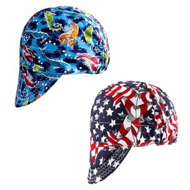 2 Pack Flame Retardant Welder Hats, Mesh Lined, Durable, For Welders, Electricians, Fits Most Welding Helmets