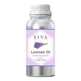 Siva Lavender Essential Oil 16oz (473ml) Premium Essential Oil with Dropper for Diffuser, Aromatherapy, Hair Care, Scalp Massage & Skin Care