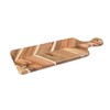 Lipper International Acacia and Rubberwood Herringbone Charcuterie Paddleboard for Hors
