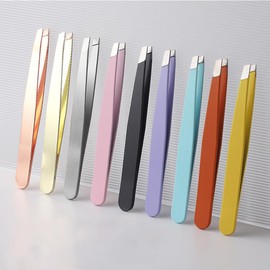 Augenbrauen-Pinzette aus Edelstahl, 12 Stück, Wimpernverlängerung, Gesichtshaarentfernungspinzette, Beauty-Splitter-Pinzette, Greifer-Pinzette