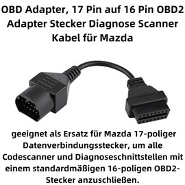 Aukson G39C 17 Pin to 16 Pin OBD2 Adapter Fit for Mazda and Toyota - OBD Diagnostic Tool Cable Adapter 20cm