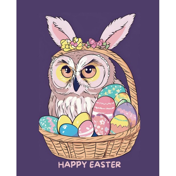 happy easter owl notebook: notepad | 110 pages, ruled, 7.5x9.25"