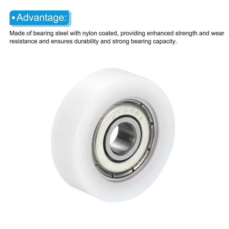 PATIKIL Nylon Pulley Wheels 5x21x7mm Set of 6 608zz Bearing