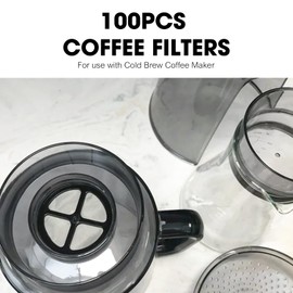 100Pcs Round Disposable Coffee Filters Paper, Coffee Maker Replacement Paper, Cold Brew Filters, Replacement Round Coffee Filters