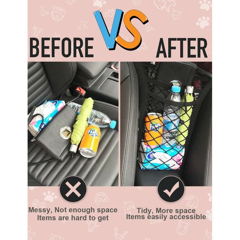 3-Layer Universal Universal Car Seat Mesh Tidy Storage Net Bag