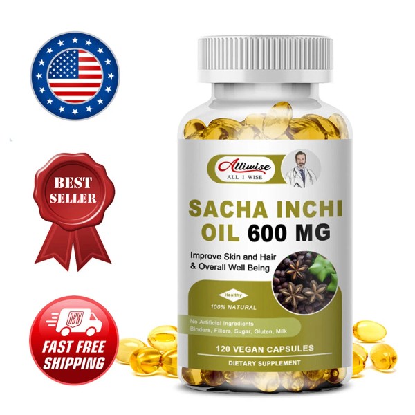 Alliwise Sacha Inchi Oil Capsules 600MG Health Skin Care Strong