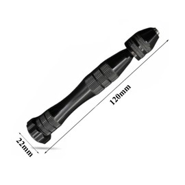 WOMGF 12 cm Hand Drill with 14 Pieces Micro Twist Drill Bits 0.5 mm-3 mm Black Hand Drill Large Model Making Drill