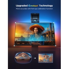 Govee TV Backlight 3 Lite with Fish-Eye Correction Function Sync to 55-65 Inch TVs, 11.8ft RGBICW Wi-Fi LED Strip Lights with Camera, 4 Colors in 1 Lamp Bead, Voice and APP Control, Adapter