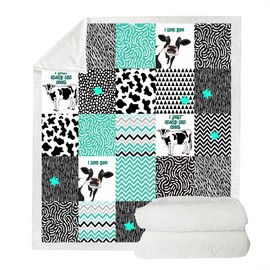 Cow Blanket Cow Decor Bedding Throw Soft Print Blanket for Girl Women Birthday Valentine's Day Soft Cute Farm Animal Print Cow Blanket (50"x40",cow3)