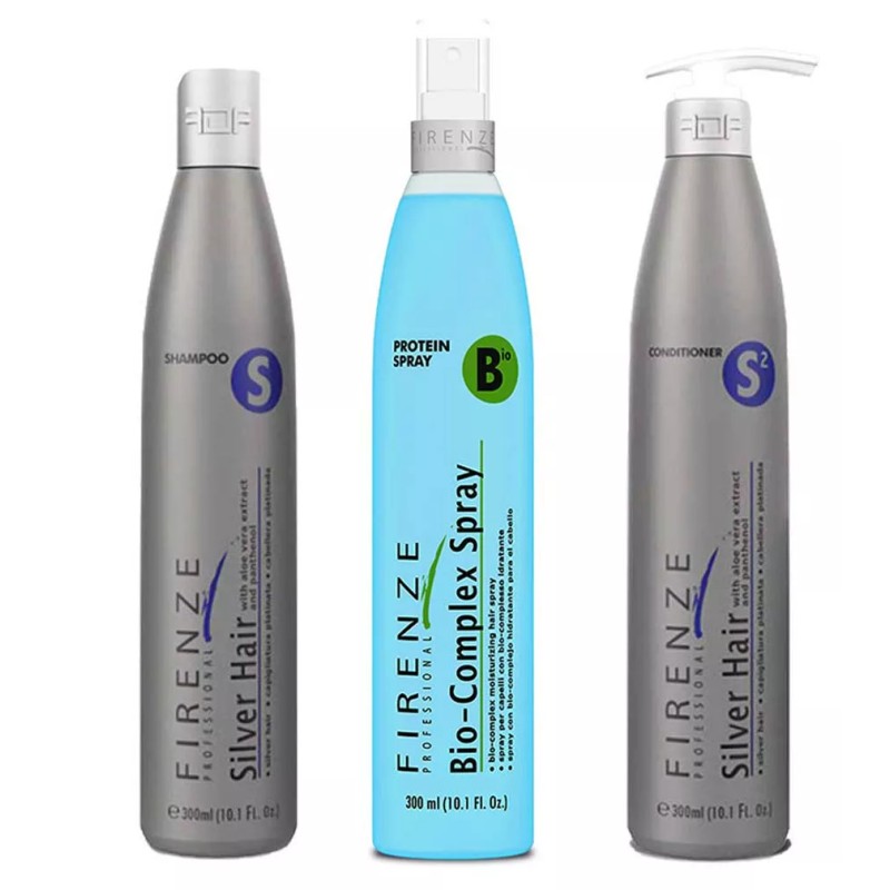 Firenze Color Protection Silver Hair Shampoo Conditioner & BioComplex w/Free