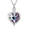 shajwo Rose Flower Heart Cremation Urn Necklace for Ashes Jewelry
